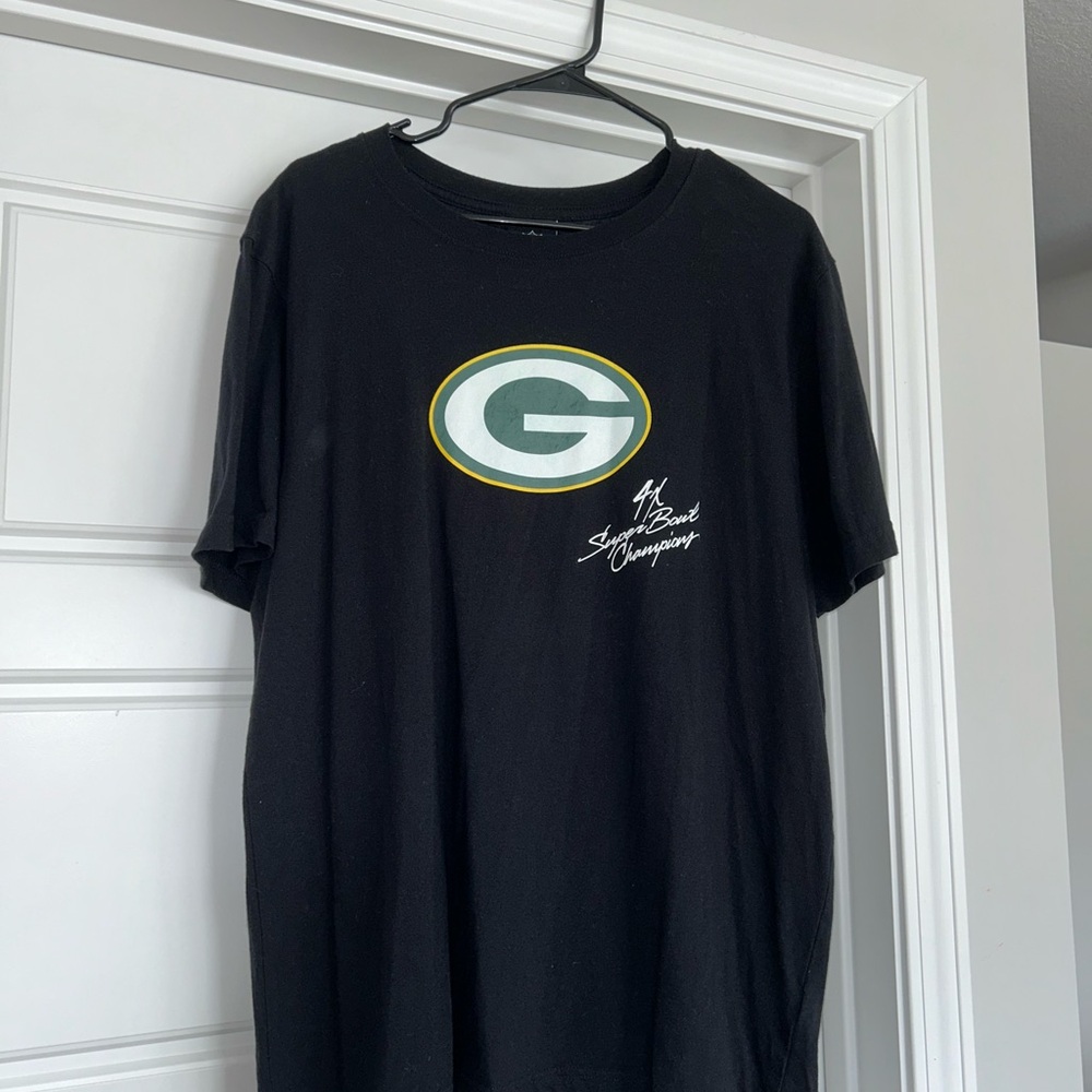 NFL Black Green Bay Packers Short Sleeve Tee